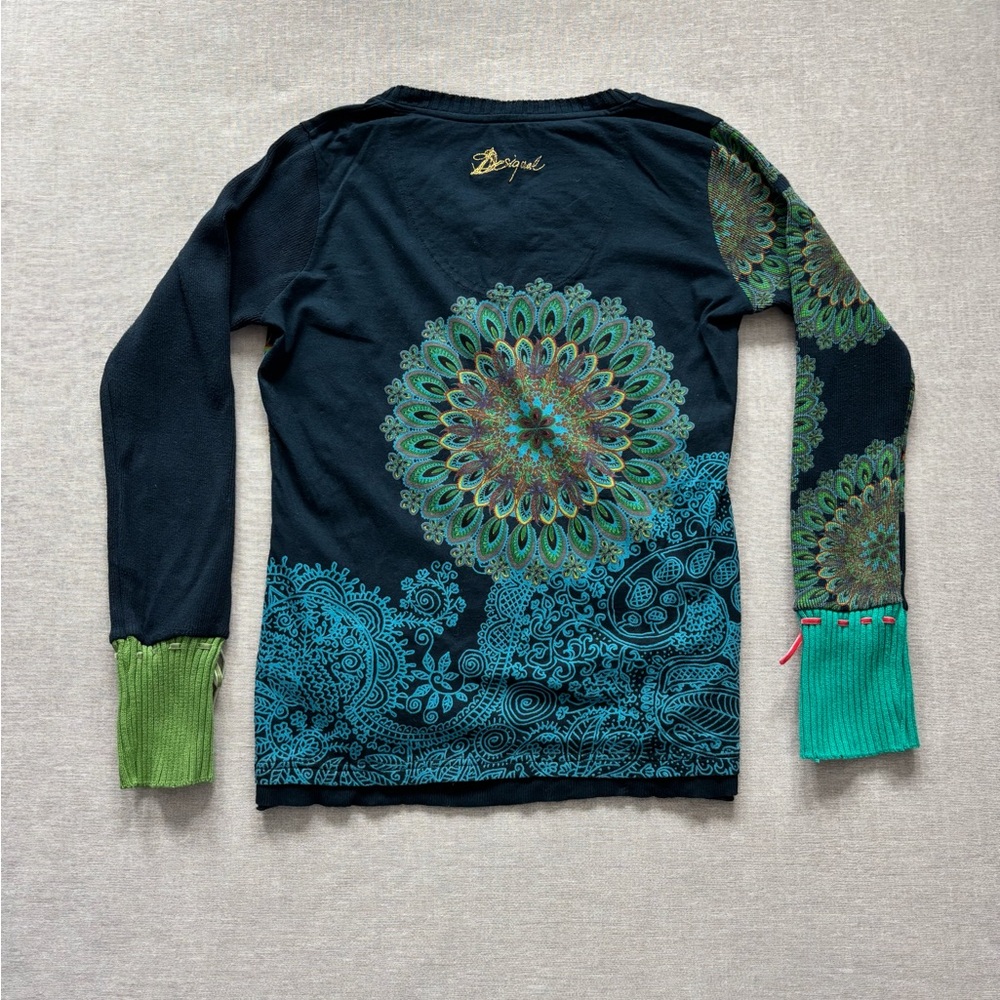 Desigual navy peacock sweater. - Picture 6 of 9